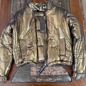 CAOS couture gold metallic coat